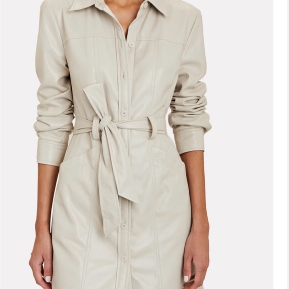 Jonathan Simkhai standard Karlee vegan leather belted waist tie mini dress - Picture 5 of 8